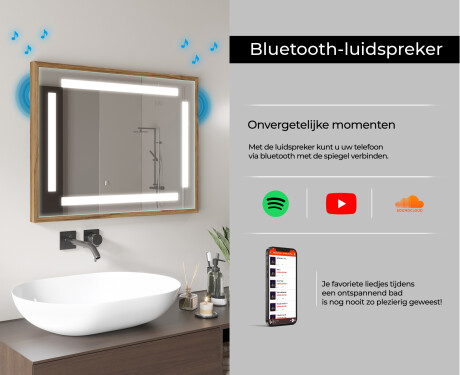 Rechthoekige LED badkamerspiegel met FrameLine lijst L124 #11