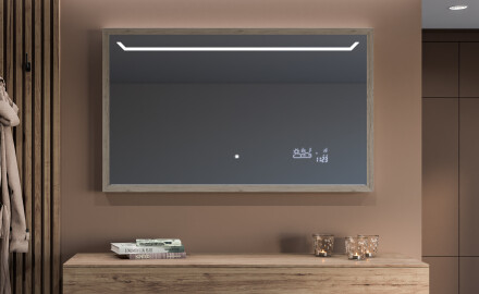 Rechthoekige LED badkamerspiegel met FrameLine lijst L128
