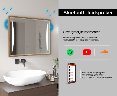 Rechthoekige LED badkamerspiegel met FrameLine lijst L135 #11