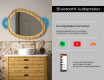Onregelmatige spiegel in een eikenhouten lijst met LED-verlichting #7