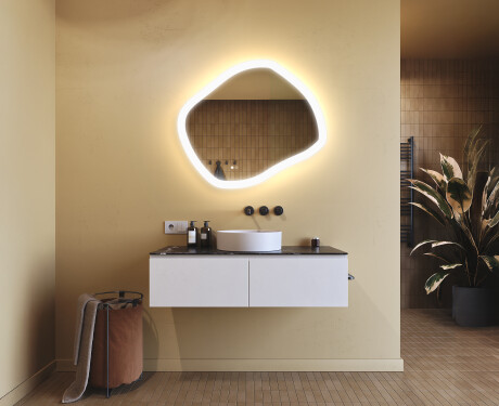 Badkamerspiegel met verlichting, dubbele kleurtemperatuur, touch-schakelaar, verwarmingsmat #9