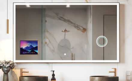 Slimme LED Badkamerspiegel met Displine Apple L01 Frame