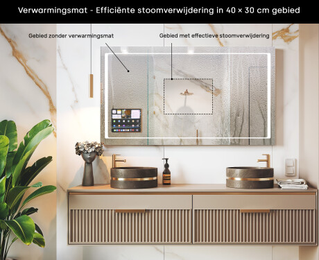 Slimme LED Badkamerspiegel met Displine Apple L61 Frame #7