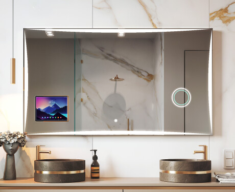 Rechthoekige Smart LED Apple Spiegel met Displine L77 Frame