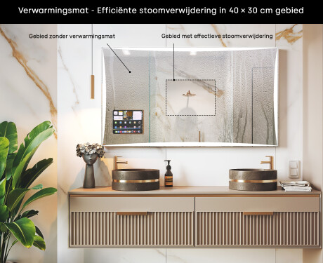 Rechthoekige Smart LED Apple Spiegel met Displine L77 Frame #7