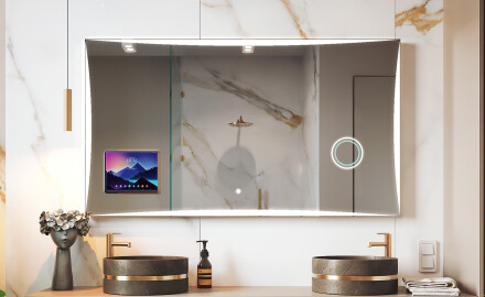 Rechthoekige Smart LED Apple Spiegel met Displine L77 Frame