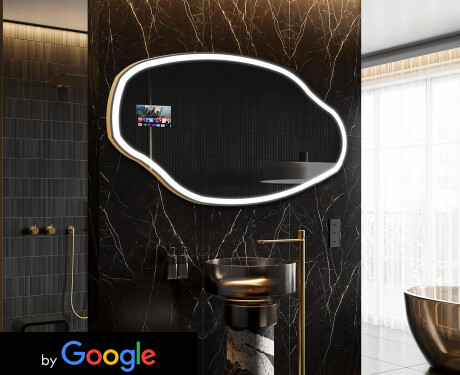 Onregelmatige Spiegel badkamer LED SMART O222 Google