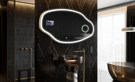 Onregelmatige Spiegel badkamer LED SMART O222 Google