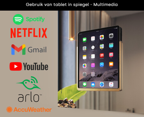 Afgeronde Moderne LED Spiegel met iPad Displine L146 Frame #3