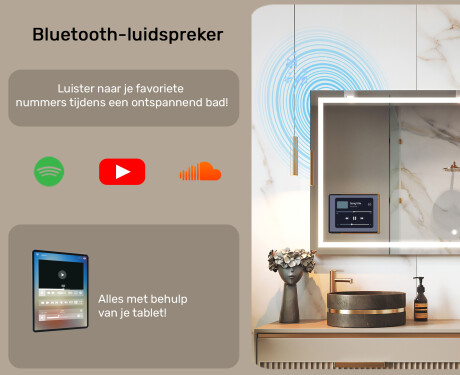 Afgeronde Moderne LED Spiegel met iPad Displine L146 Frame #4