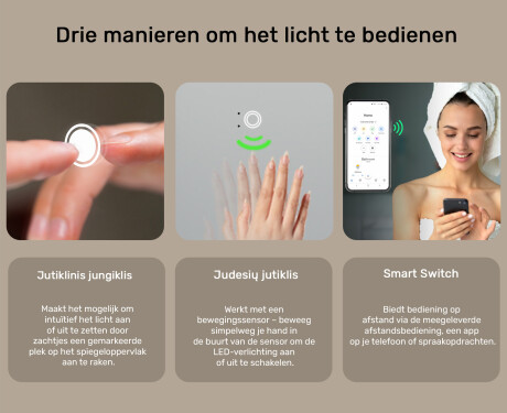 Afgeronde Moderne LED Spiegel met iPad Displine L146 Frame #5