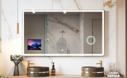 Afgeronde Moderne LED Spiegel met iPad Displine L146 Frame