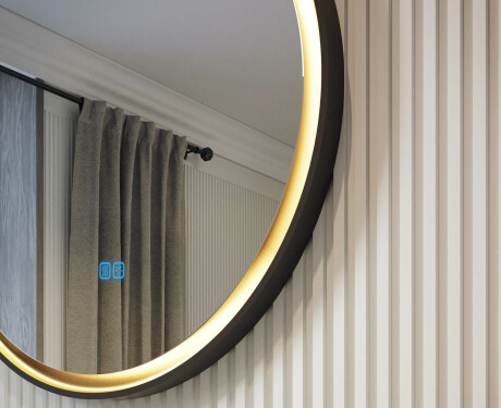 Ronde spiegel in een metalen frame met LED-verlichting #2