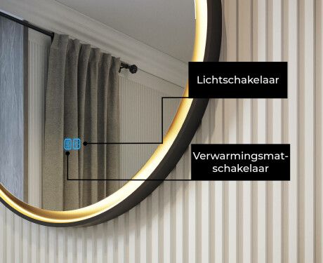 Ronde spiegel in een metalen frame met LED-verlichting #4