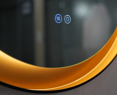 Ronde spiegel in een metalen frame met LED-verlichting #5