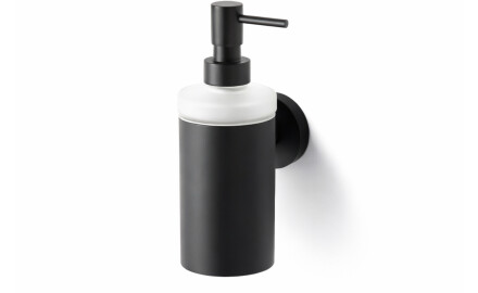 CLASSIC - Dispenser voor vloeibare zeep / metalen behuizing, mat glas / matzwart