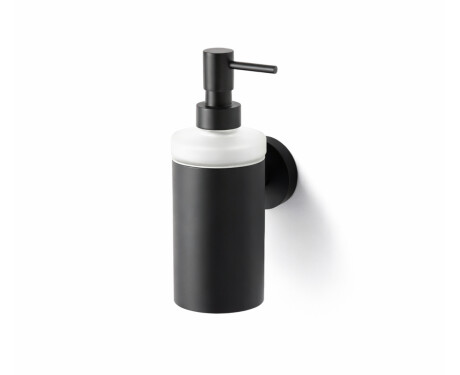 CLASSIC - Dispenser voor vloeibare zeep / metalen behuizing, mat glas / matzwart