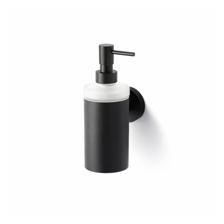CLASSIC - Dispenser voor vloeibare zeep / metalen behuizing, mat glas / matzwart #1