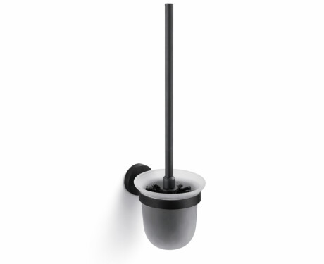 CLASSIC - Hangende toiletborstel / mat glas / mat zwart