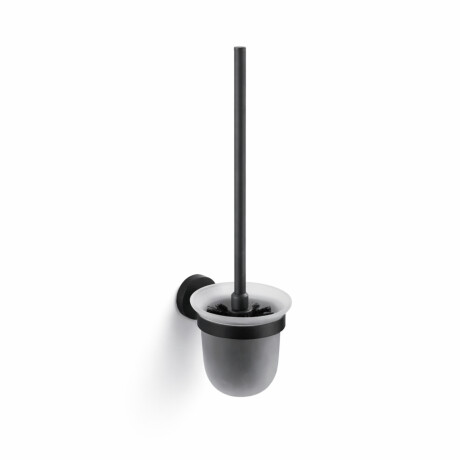 CLASSIC - Hangende toiletborstel / mat glas / mat zwart #1