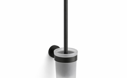 CLASSIC - Hangende wc-borstel / matglazen houder / matzwart