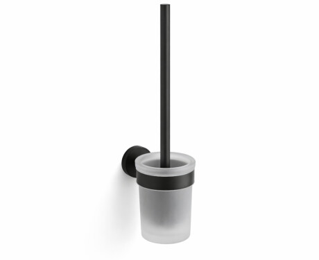 CLASSIC - Hangende wc-borstel / matglazen houder / matzwart