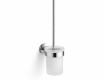 CLASSIC - Hangende toiletborstel / matglazen houder / chroom