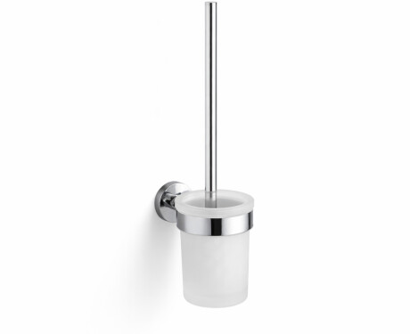 CLASSIC - Hangende toiletborstel / matglazen houder / chroom