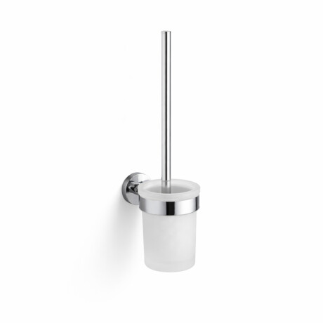 CLASSIC - Hangende toiletborstel / matglazen houder / chroom #1