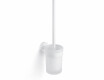 CLASSIC - Hangende toiletborstel / matglazen houder / matwit