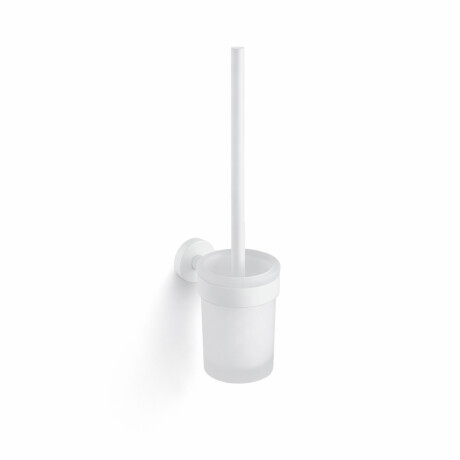CLASSIC - Hangende toiletborstel / matglazen houder / matwit #1