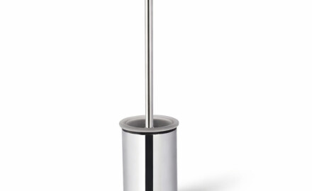 CLASSIC – Lage, vrijstaande wc-borstel / metalen houder, glazen binnenbeker / chroom