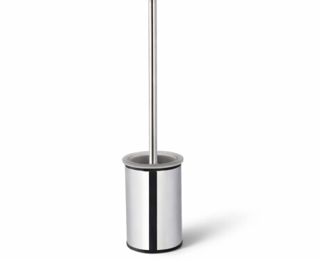 CLASSIC – Lage, vrijstaande wc-borstel / metalen houder, glazen binnenbeker / chroom