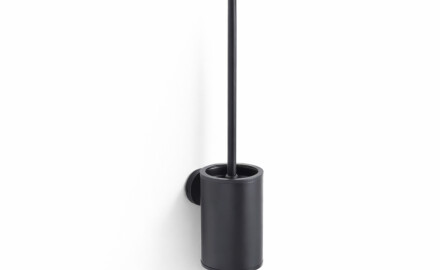 CLASSIC – Lage hangende toiletborstel / metalen houder, kunststof inzetstuk / matzwart