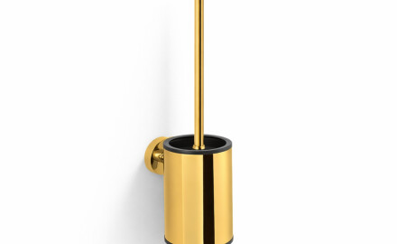 CLASSIC – Lage hangende wc-borstel / metalen houder, kunststof opzetstuk / goudglans