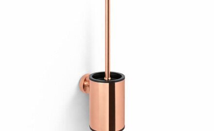CLASSIC – Lage hangende wc-borstel / metalen houder, kunststof inzetstuk / roségoud glanzend