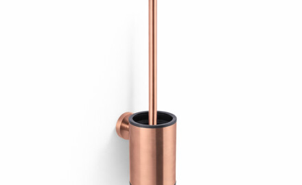 CLASSIC – Lage hangende wc-borstel / metalen houder, kunststof inzetstuk / roségoud geborsteld