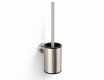 CLASSIC – Lage hangende toiletborstel / metalen houder, kunststof opzetstuk / geborsteld staal