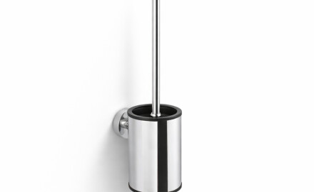CLASSIC – Lage hangende toiletborstel / metalen houder, kunststof inzetstuk / chroom
