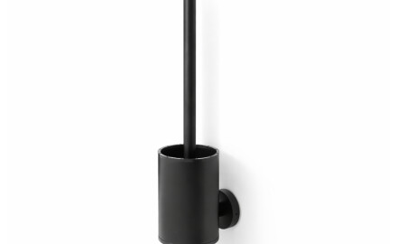 CLASSIC – Lage hangende toiletborstel / metalen houder, siliconen kop / matzwart