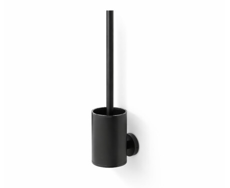 CLASSIC – Lage hangende toiletborstel / metalen houder, siliconen kop / matzwart