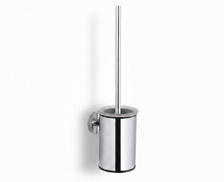 CLASSIC – Lage hangende wc-borstel / metalen houder, glazen opzetstuk / chroom