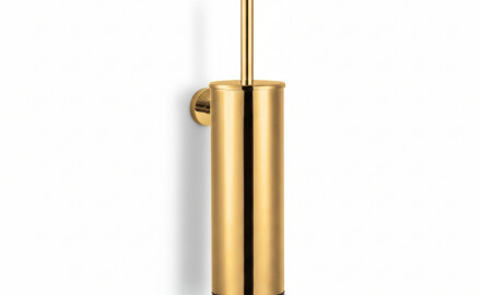 CLASSIC – Hoge hangende toiletborstel / metalen houder, kunststof opzetstuk / goudglans