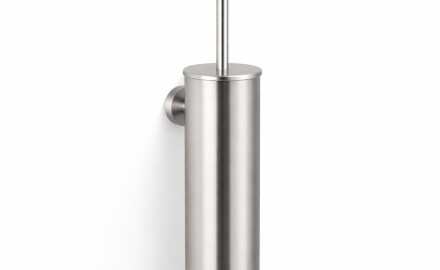 CLASSIC – Hoge hangende toiletborstel / metalen houder, kunststof opzetstuk / geborsteld staal
