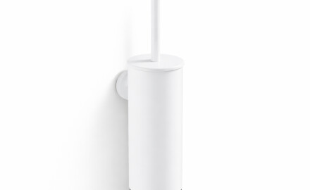 CLASSIC – Hoge hangende wc-borstel / metalen houder, kunststof opzetstuk / matwit