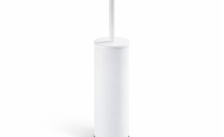CLASSIC – Hoge, vrijstaande toiletborstel / metalen houder, kunststof opzetstuk / matwit