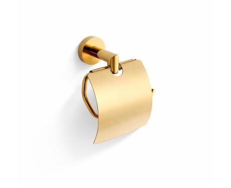 CLASSIC - Toiletrolhouder / met beschermkap / goudglans
