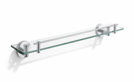 CLASSIC-Plank 60 voor onder de spiegel / chroom, helder glas