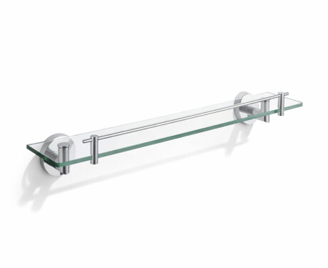 CLASSIC-Plank 60 voor onder de spiegel / chroom, helder glas