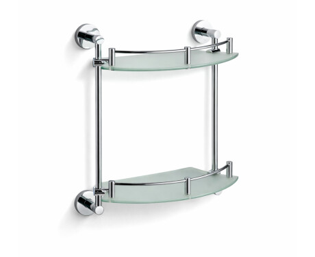 CLASSIC - Halfronde dubbele plank / chroom, mat glas